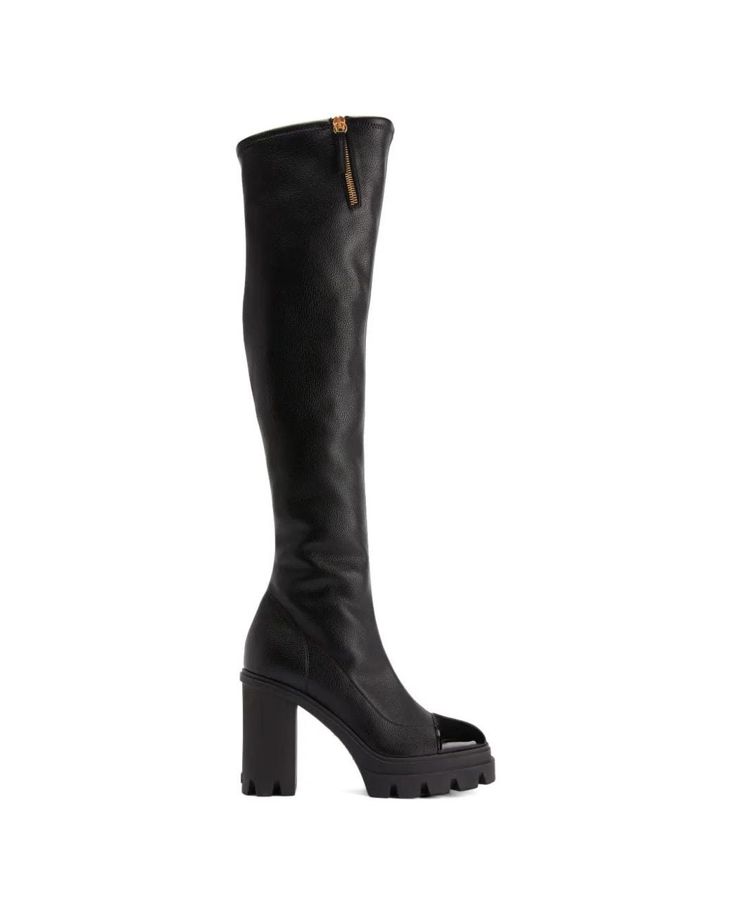 Giuseppe Zanotti Black Shiny Toe Platform Boots