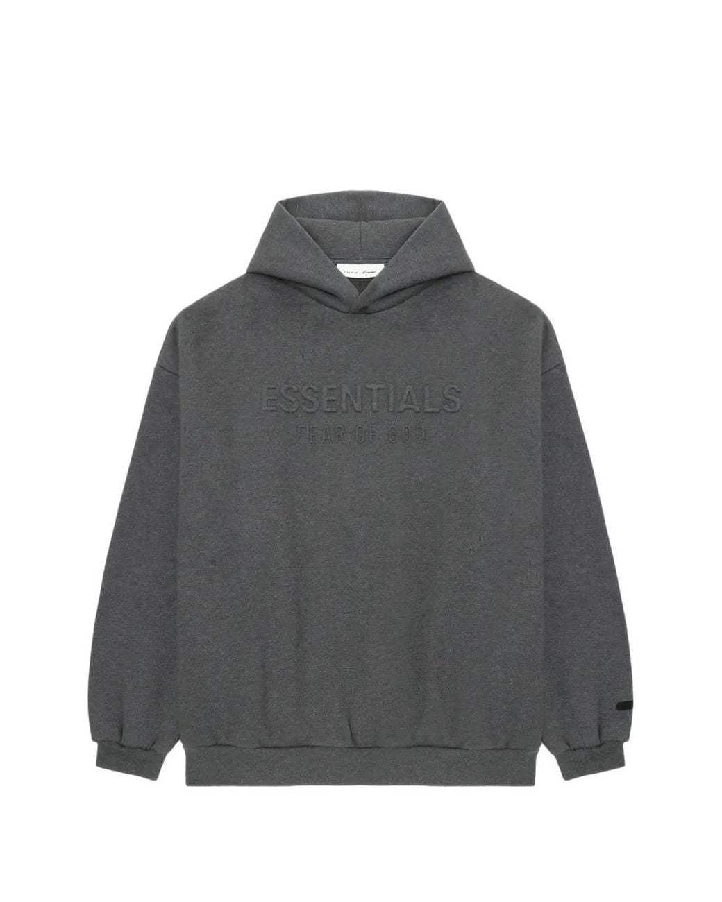 Fear Of God Gray Logo-Embossed Hoodie for men