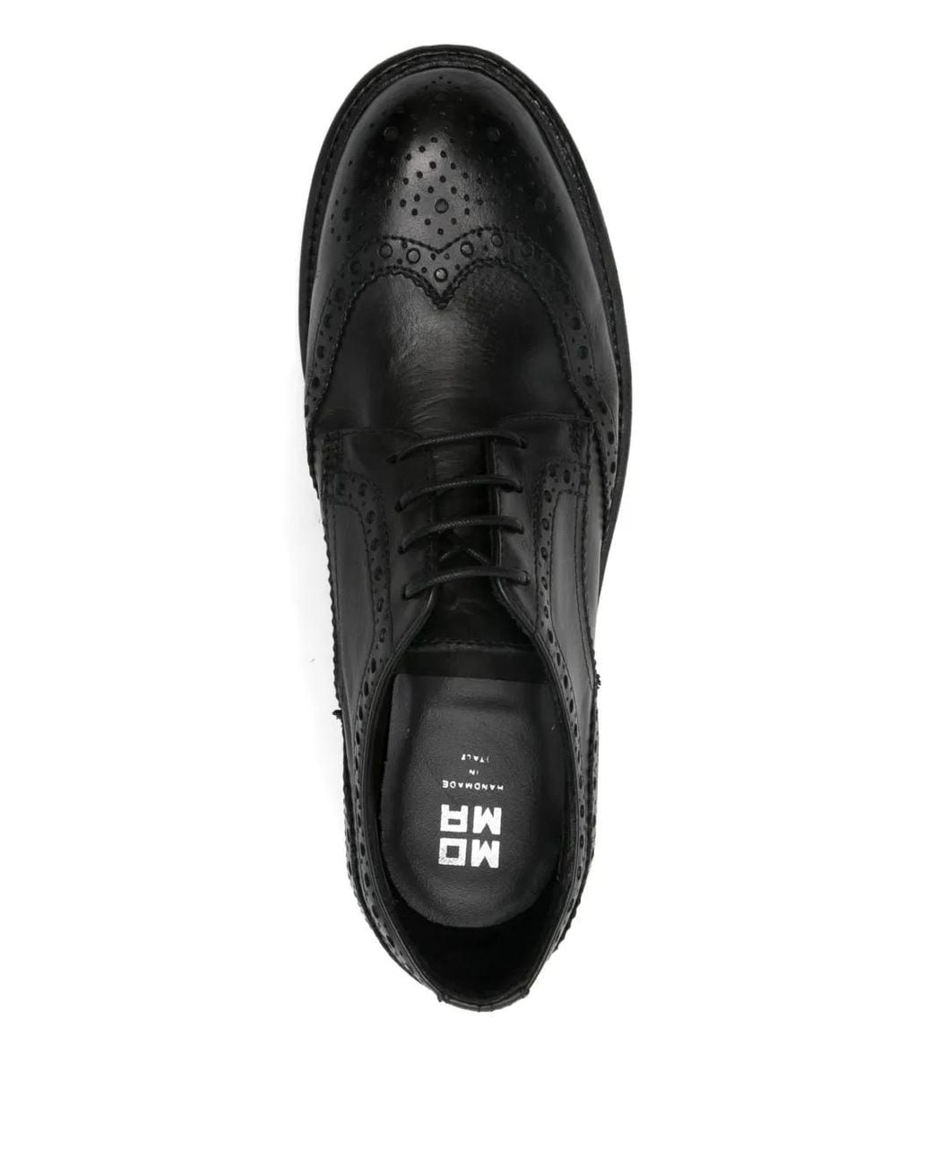 Moma Black World Leather Brogue Oxford Shoes