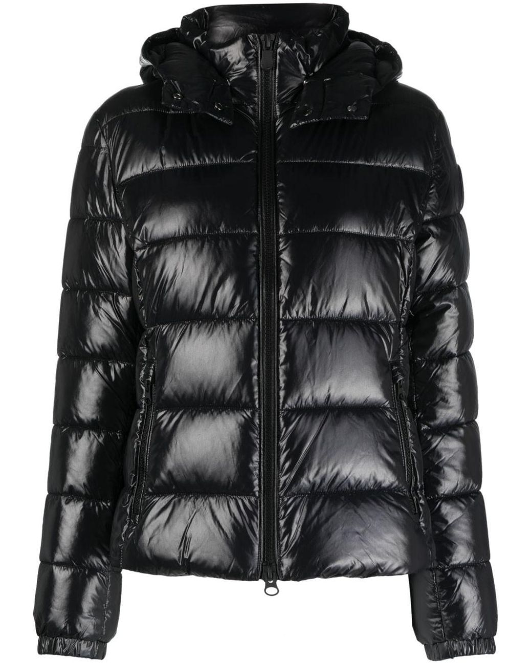 Save The Duck Cosmary Hooded Puffer Jacket in Black | Lyst