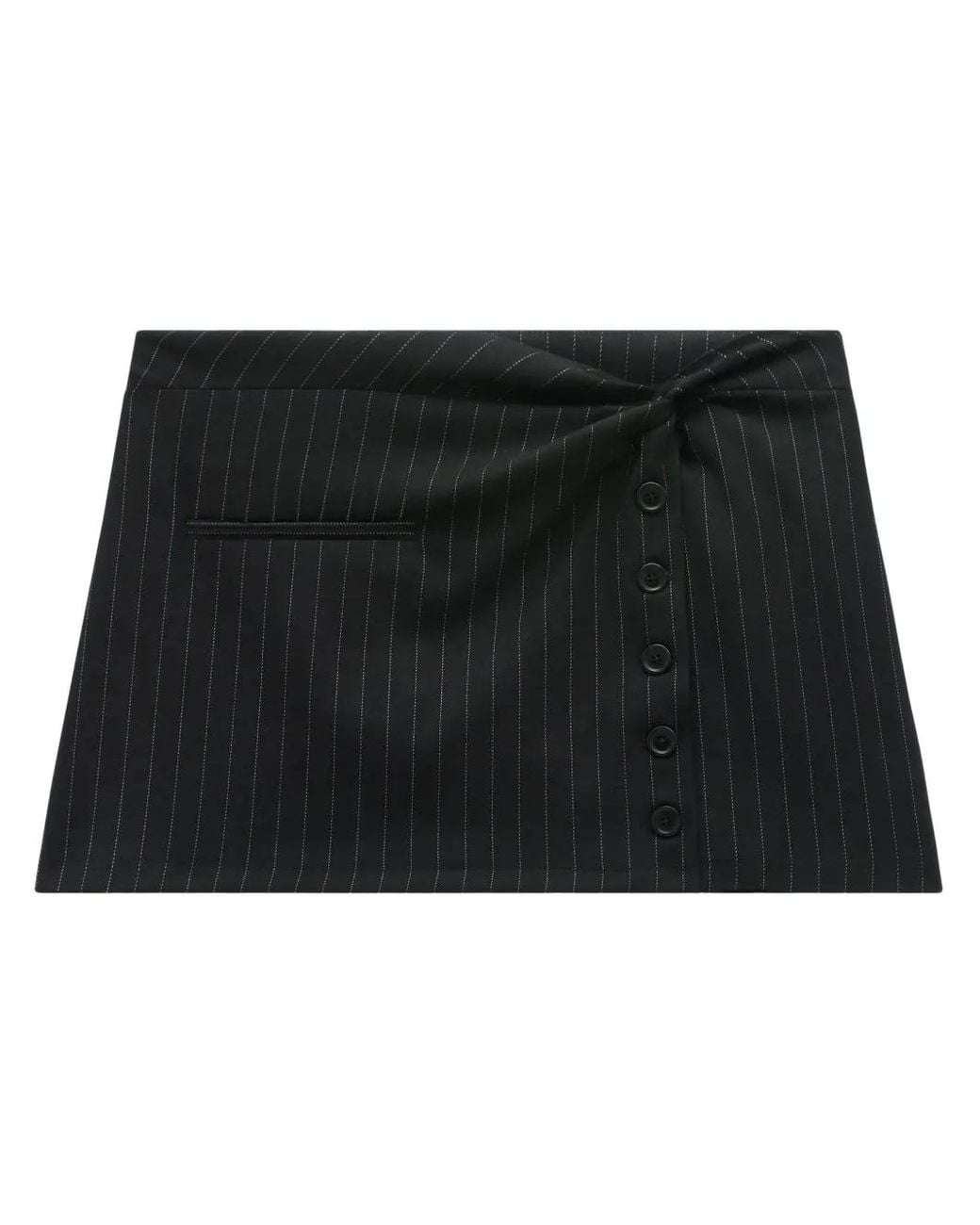 Courreges Black Twist-Detailing Pinstripe Miniskirt
