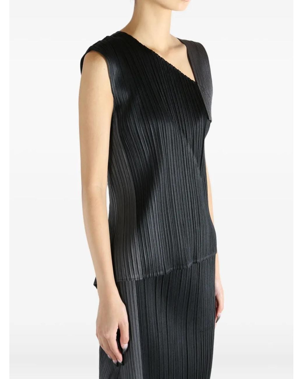 【新品未使用】POINTE ポワント　PLEATS PLEASE Pleats Please Issey Miyake Pointe Pleated Asymmetric Top in Black