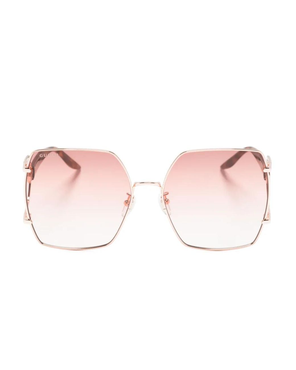 Gucci Pink Double G Oversize-Frame Sunglasses