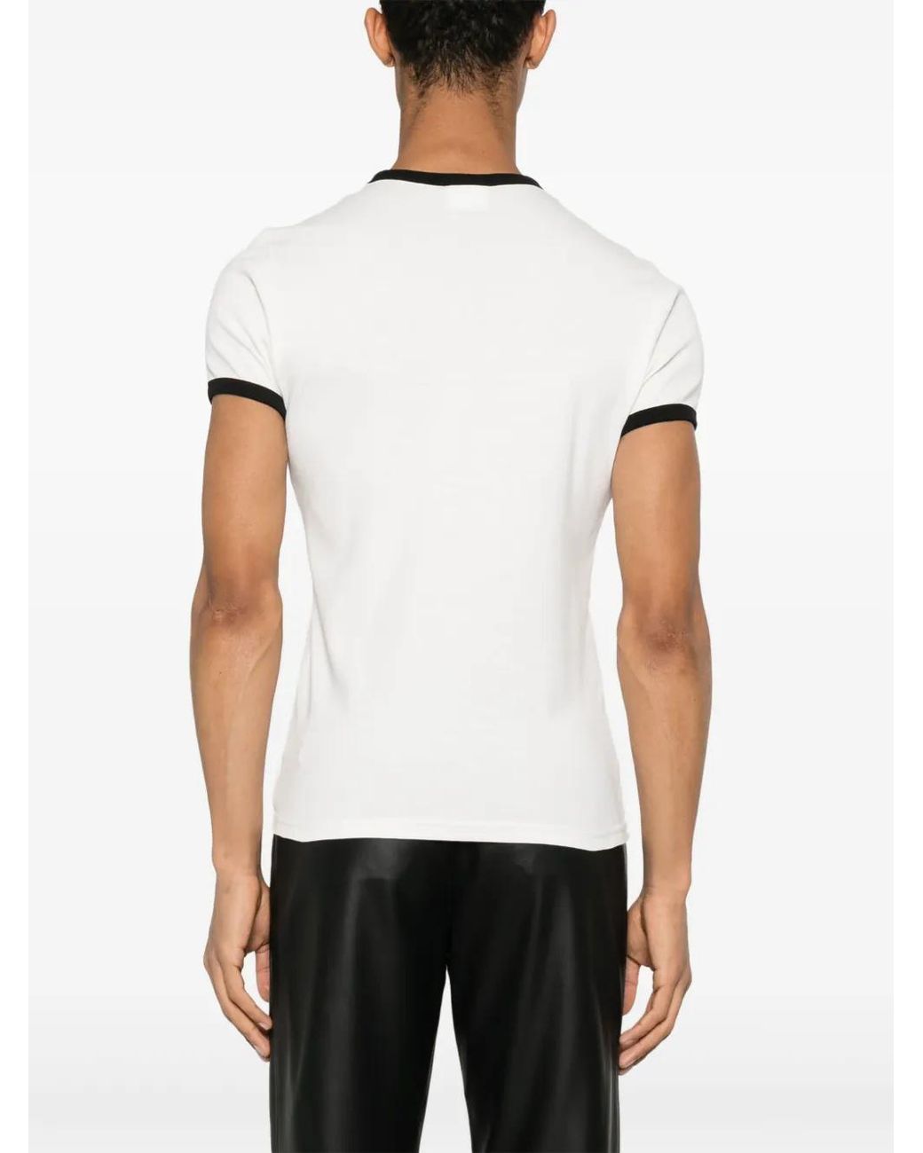 Courreges White Fitted Short-Sleeve T-Shirt for men