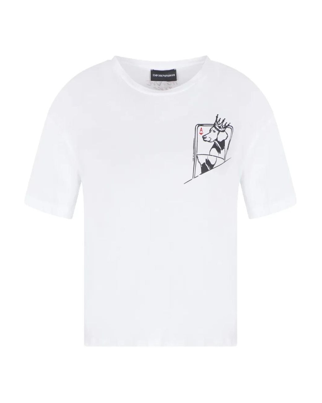 Emporio Armani White Graphic-Print T-Shirt
