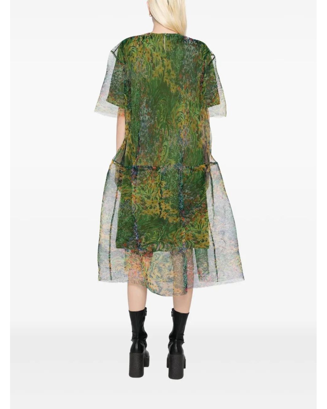 JNBY Green A-Line Short-Sleeves Dress