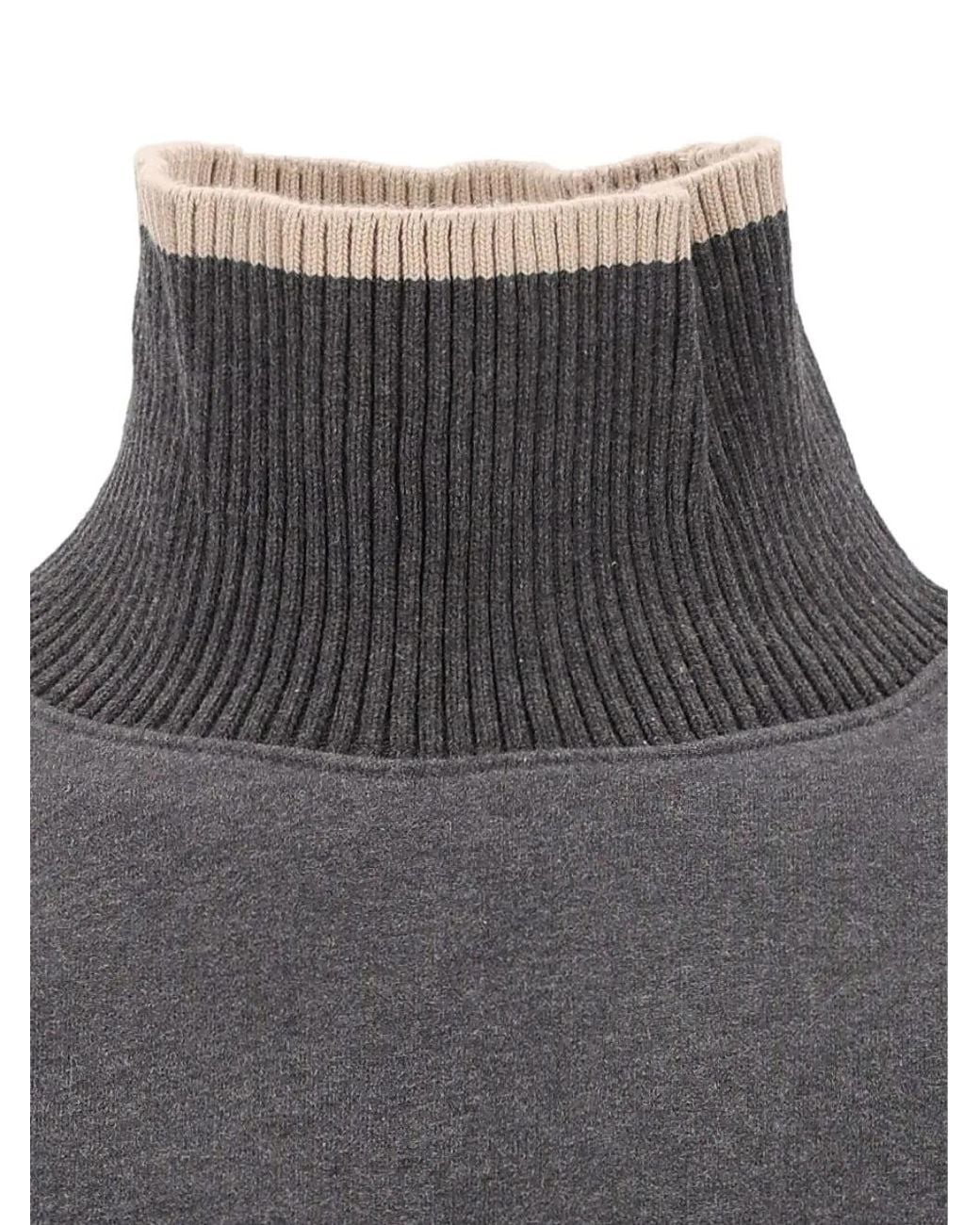 Isabel Marant Gray High-Neck Logo-Patch Sweater for men