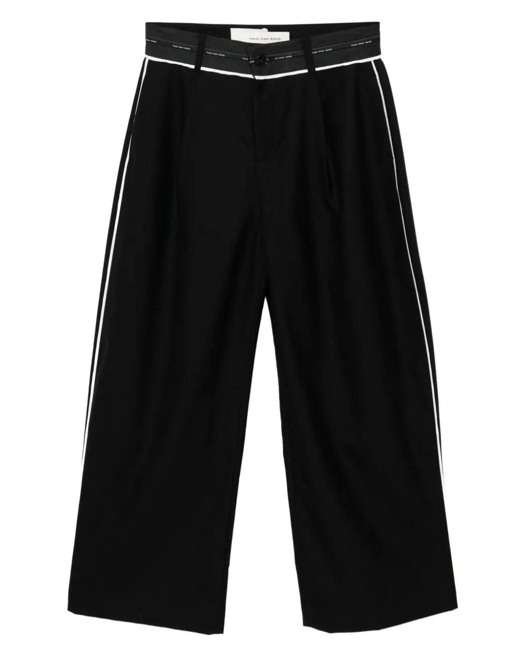 Feng Chen Wang Black Deconstructed Trousers for men