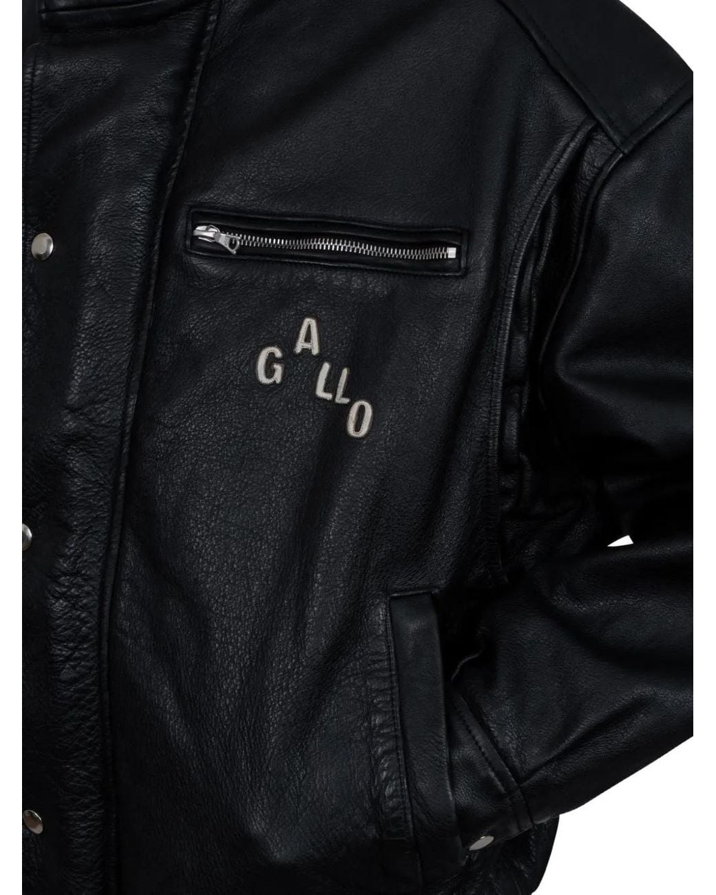 PALY Black Leather Bomber Jacket for men