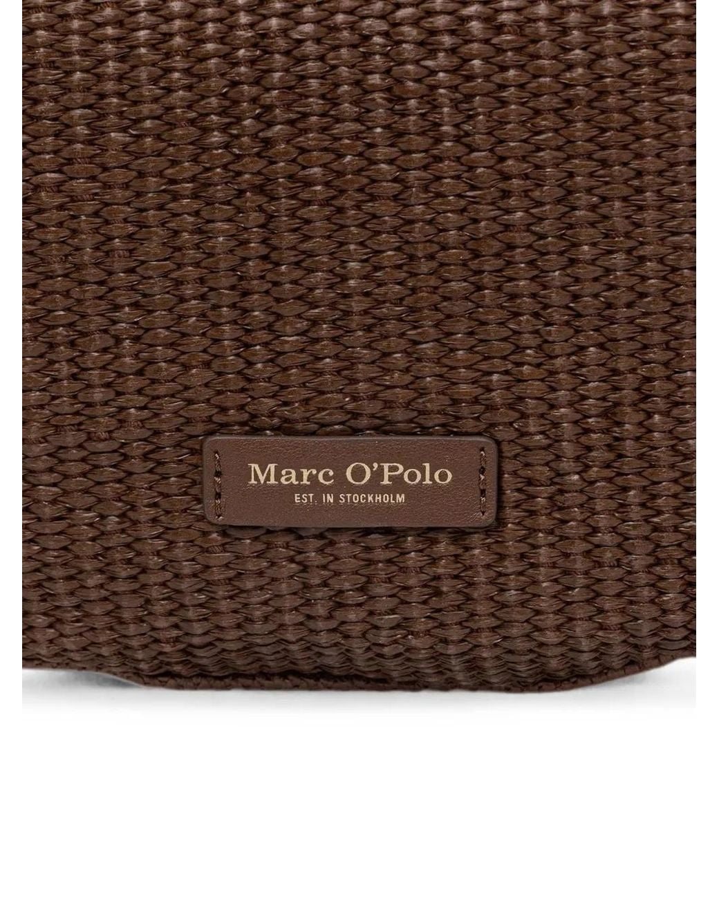Marc O' Polo Brown Woven Whipstitch-Trim Shoulder Bag
