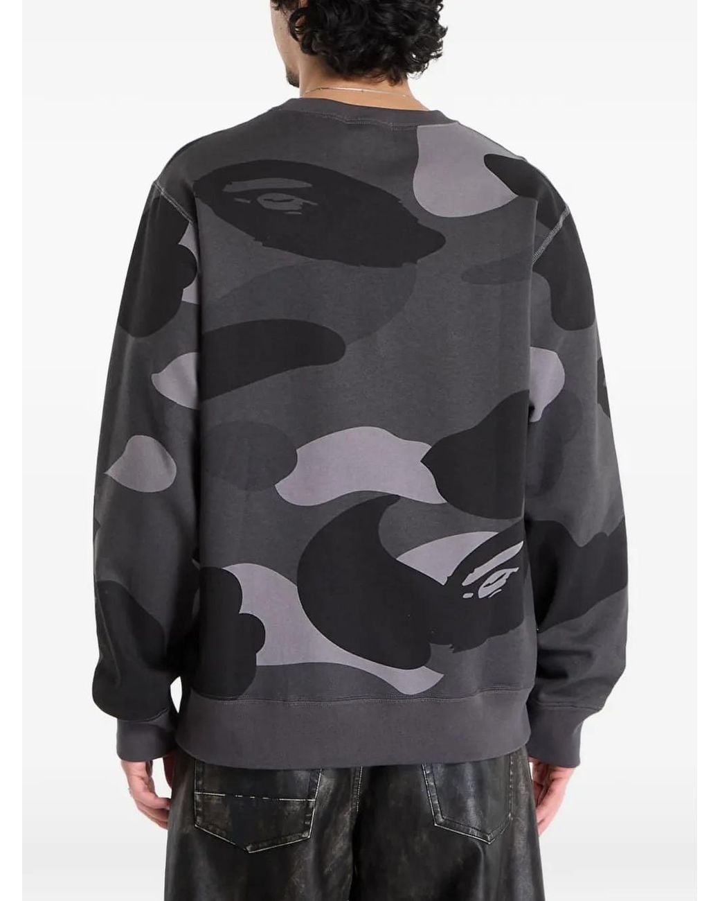 A Bathing Ape Gray Ape Head Camouflage Sweatshirt