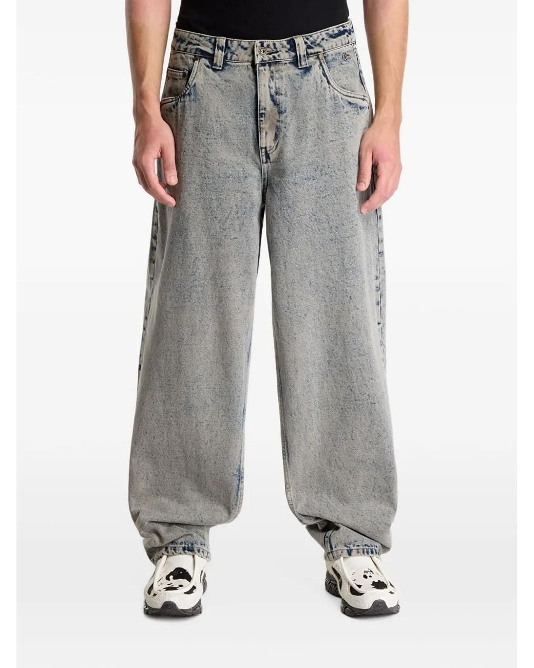 Dime Gray Baggy-Cut Jeans for men