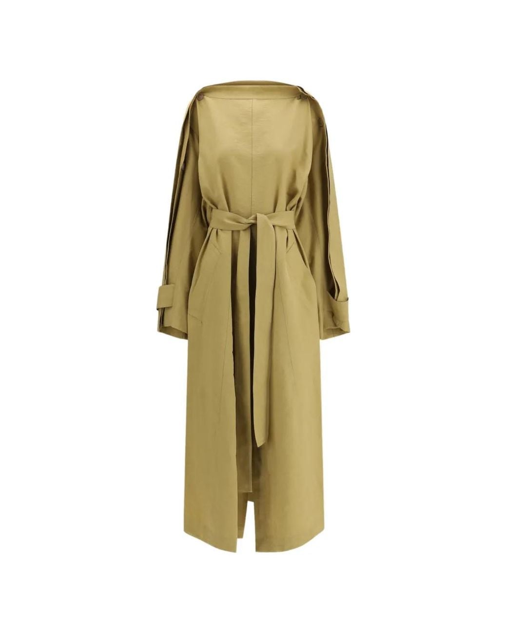 Petar Petrov Green Robe-Trench À Taille Ceinturée