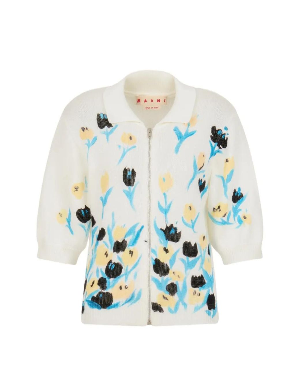 Marni White Cotton Knit Cardigan