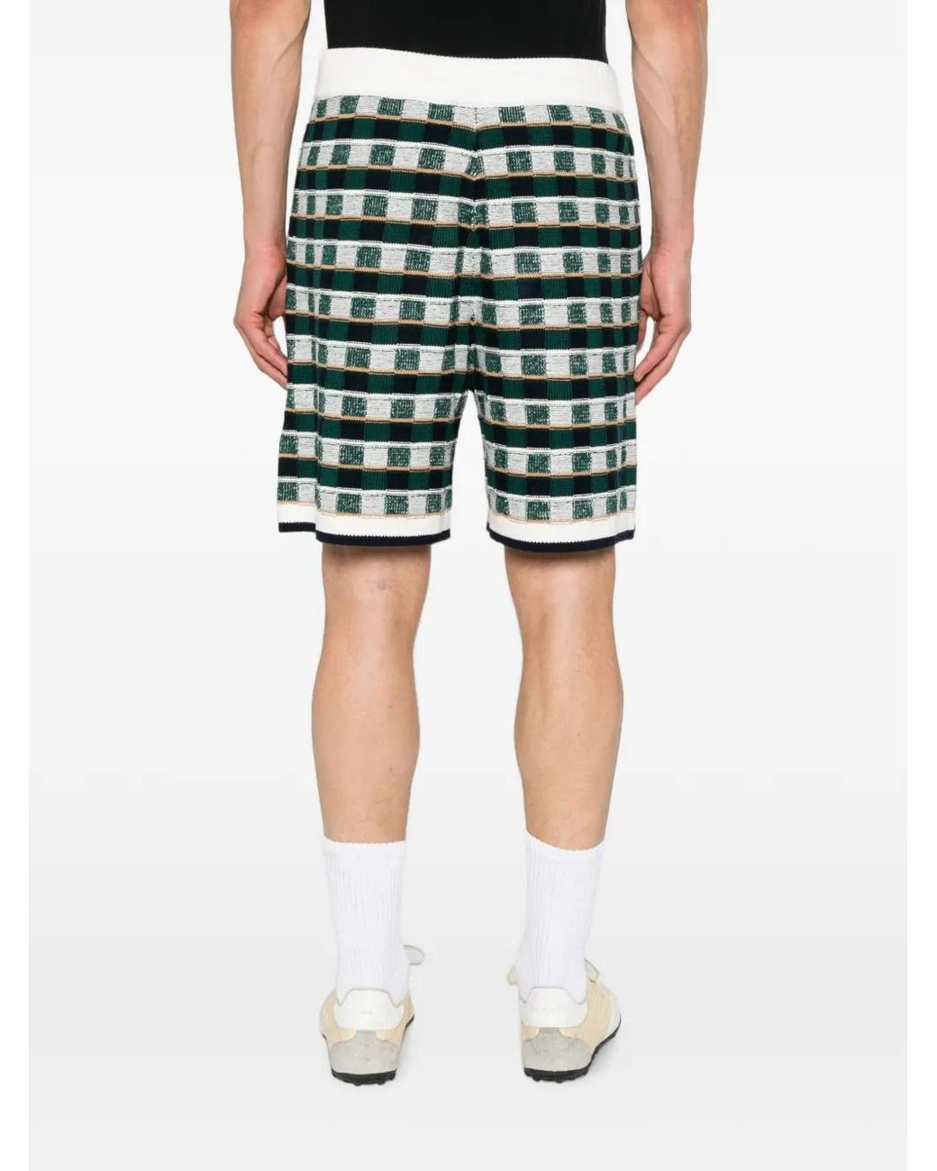 Casablanca Green Crochet Mosaic Shorts for men