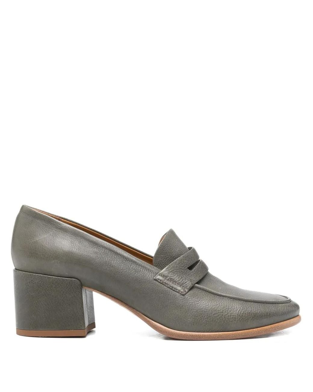 STURLINI FIRENZE Gray 55Mm Block-Heel Penny-Slot Loafers