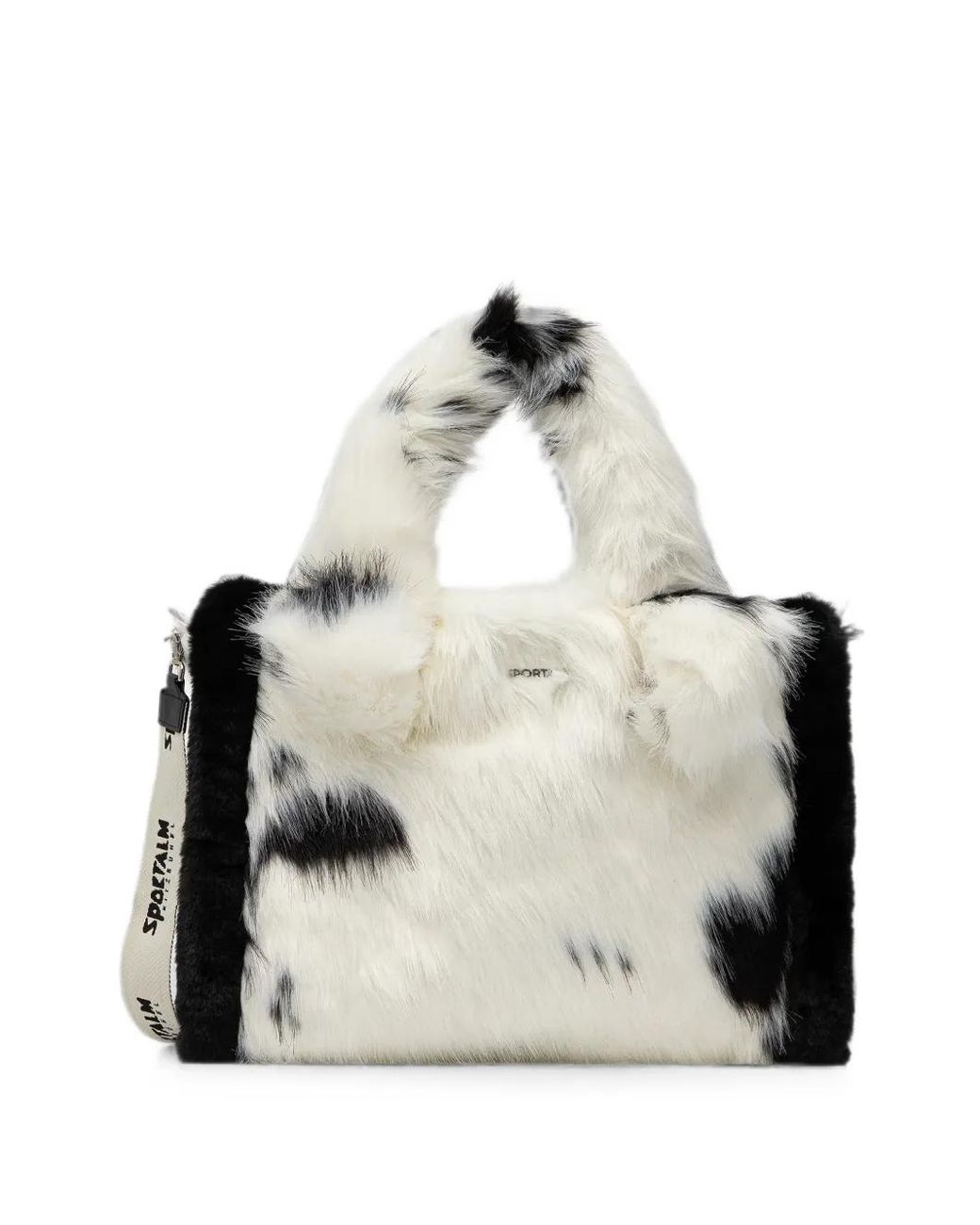 Sportalm White Faux-Fur Cow-Print Tote Bag
