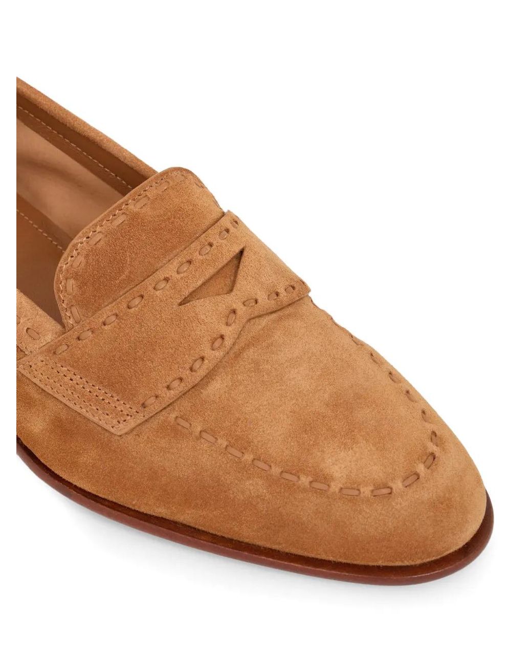 Santoni Brown Loafer Mit Ziernähten