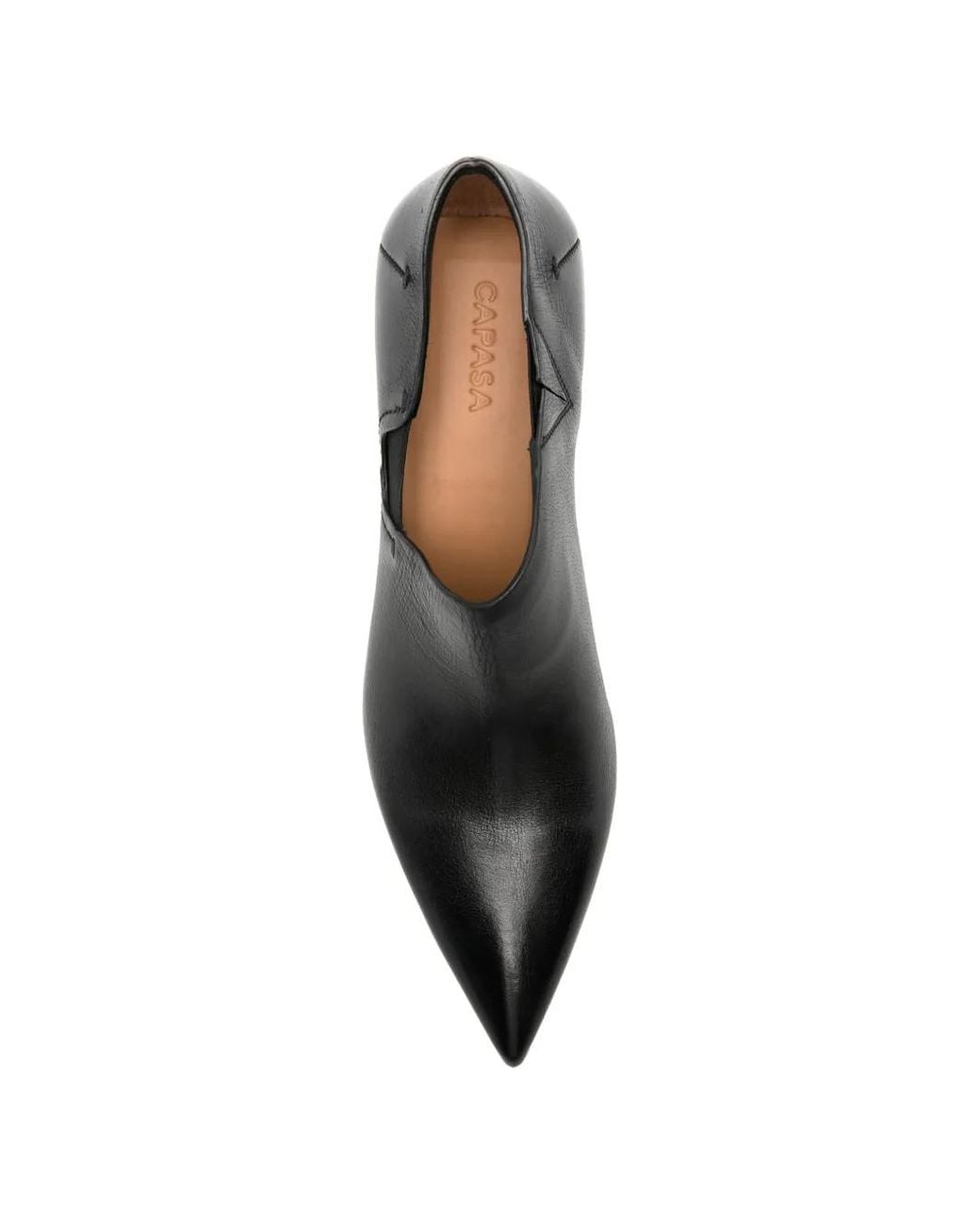 CAPASA MILANO Black Pointed-Toe Kitten-Heel Pumps