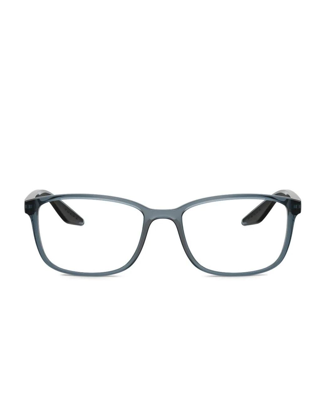 Prada Linea Rossa Blue Rectangle-Frame Glasses for men