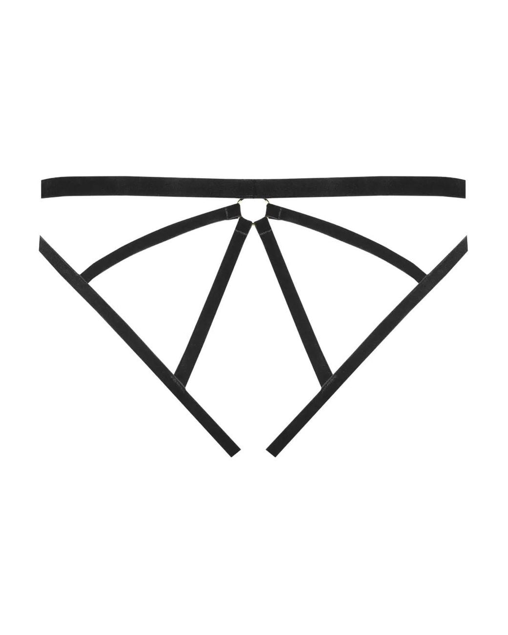Maison Close Fluwelen Slip in het Black