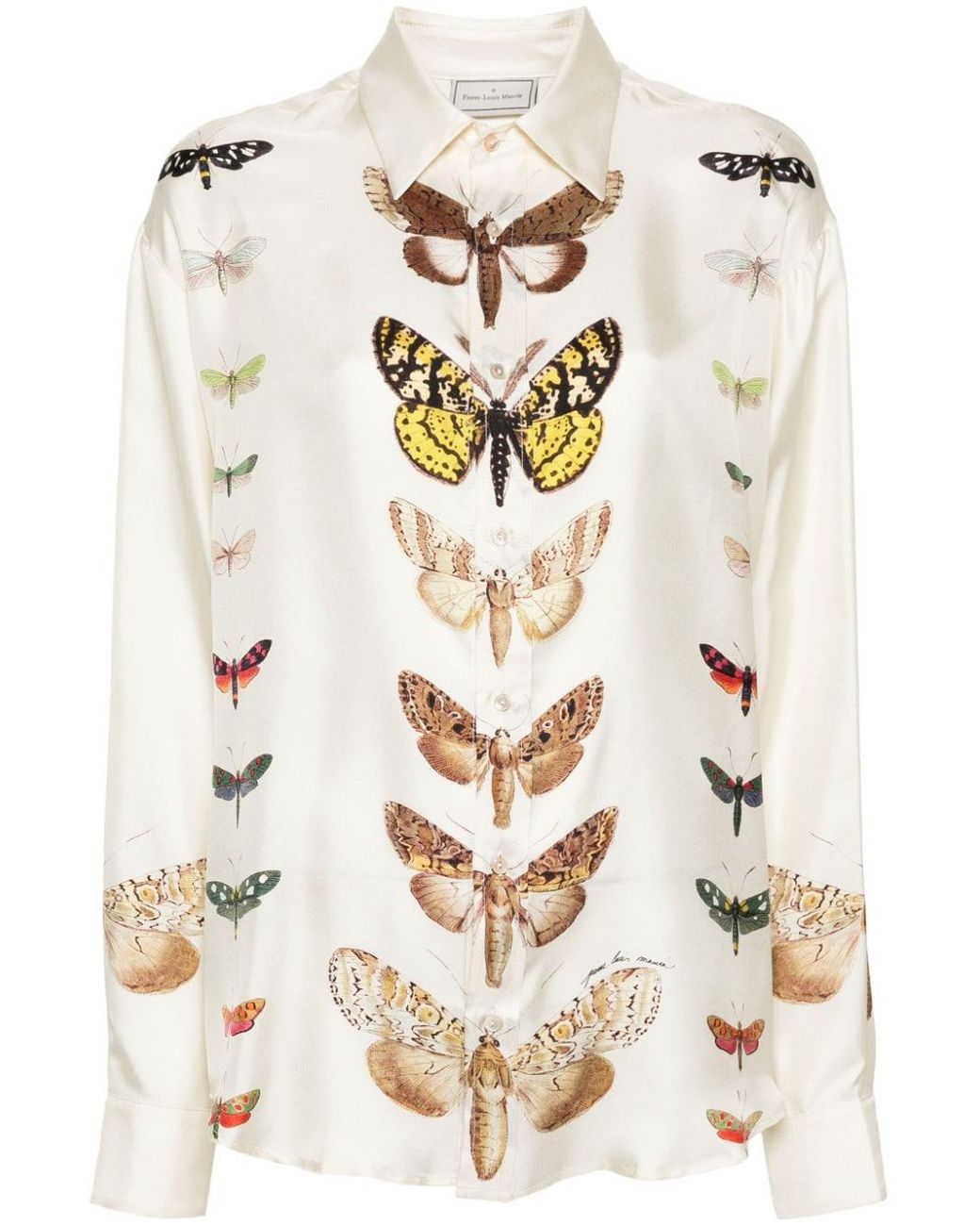 Tシャツ・カットソー PIERRE LOUIS MASCIA PRINTED SILK TWILL SHIRT Pierre-Louis Mascia Aloe Graphic-print Silk Shirt — UFO No More