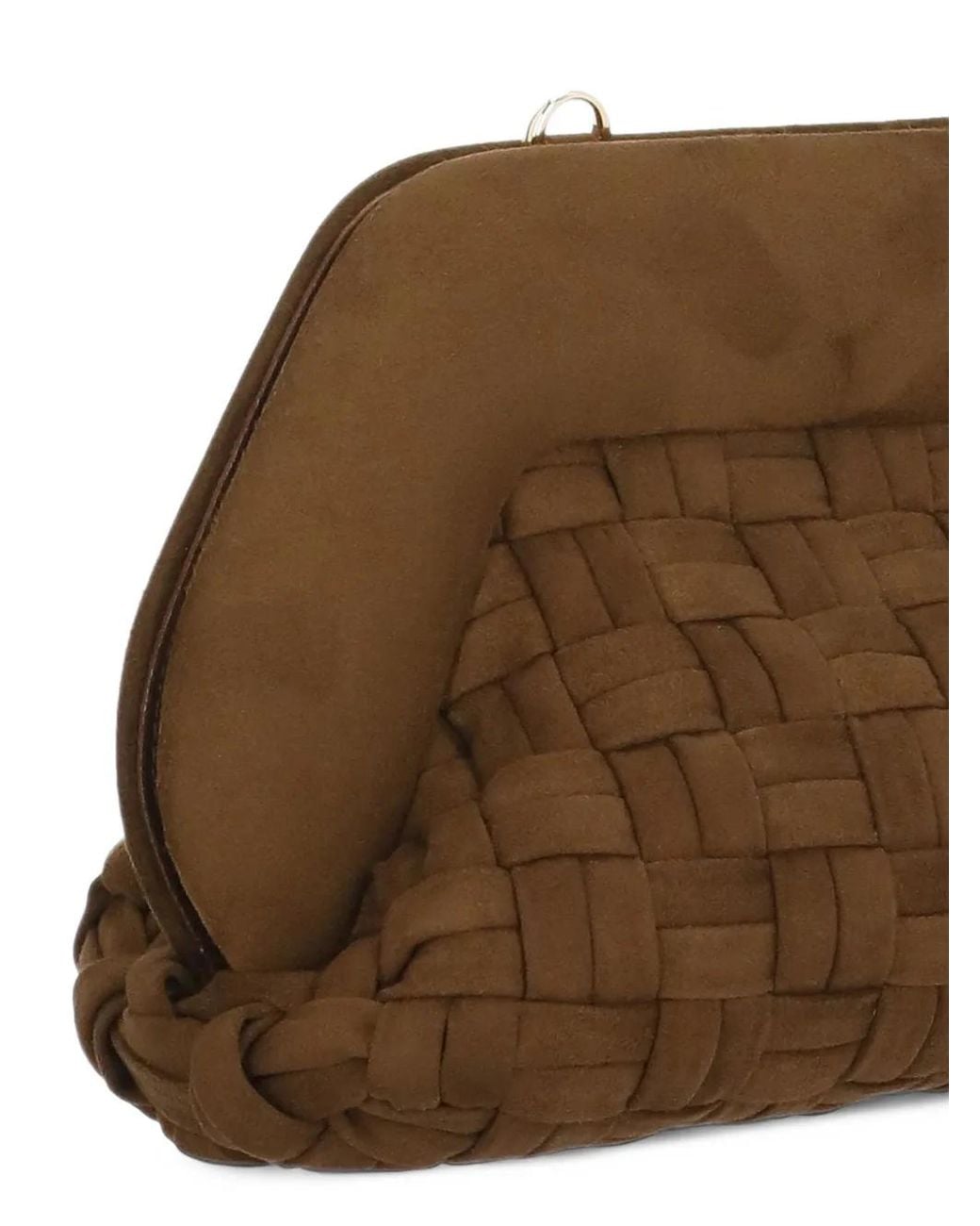 THEMOIRÈ Brown Woven-Design Clutch Bag