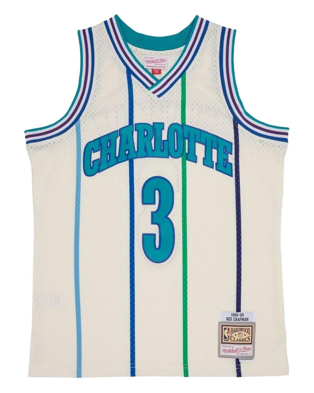 Mitchell & Ness Blue X Nba Hornets 1988 "Rex Chapman" Striped Tank Top for men