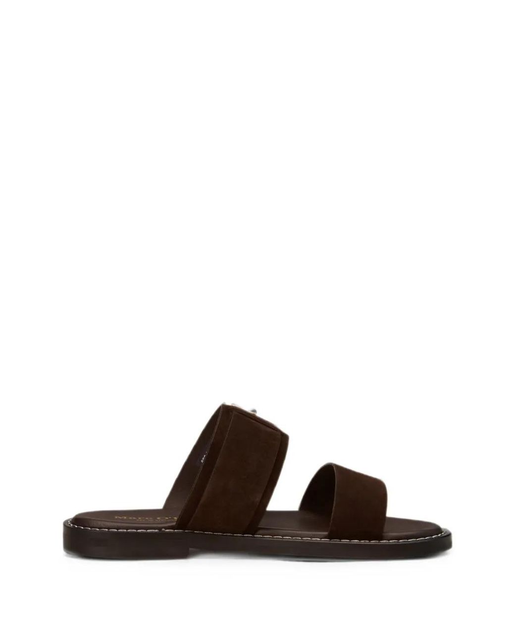 Marc O' Polo Brown Buckle-Fastening Double-Strap Sandals