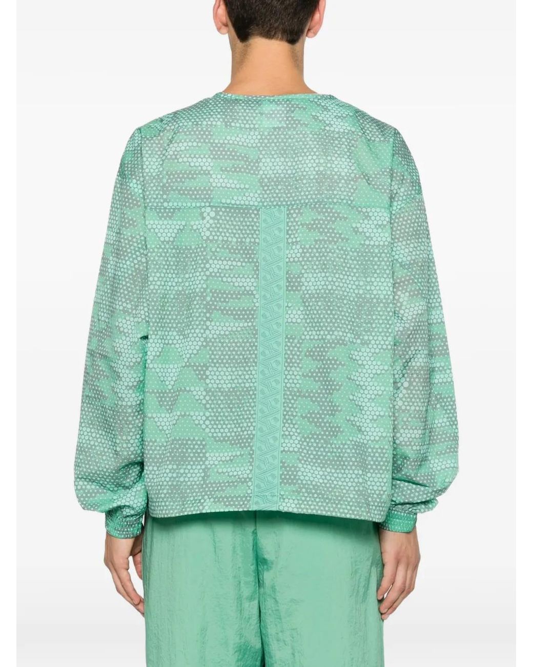PUMA Green Veste Zippée À Motif Abstrait for men