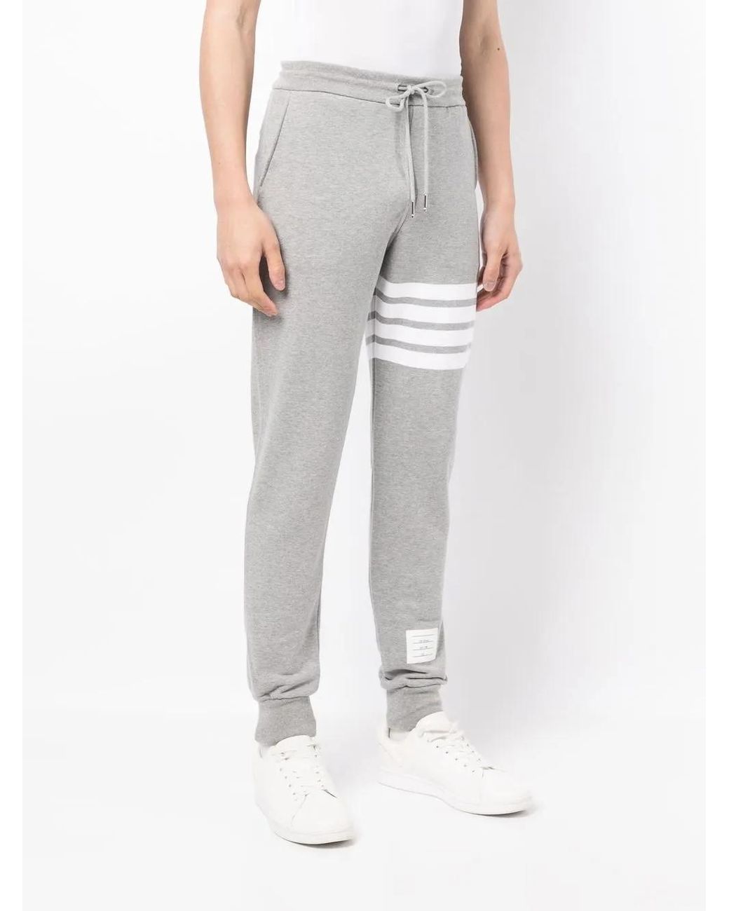 Thom Browne Gray "4-Bar" Joggers for men