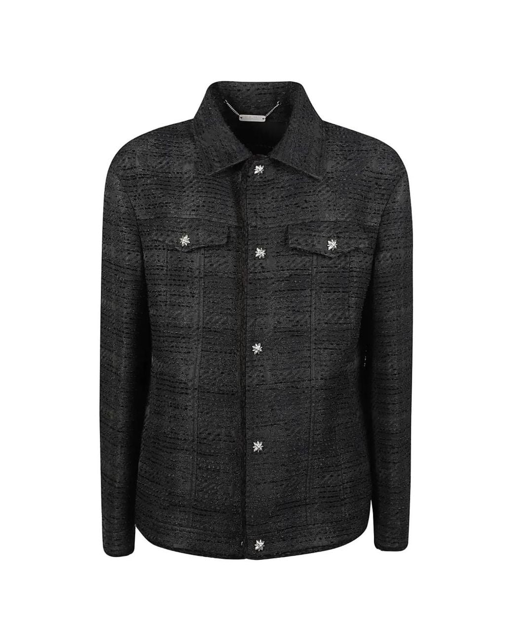 John Richmond Black Bouclé Star-Button Jacket for men