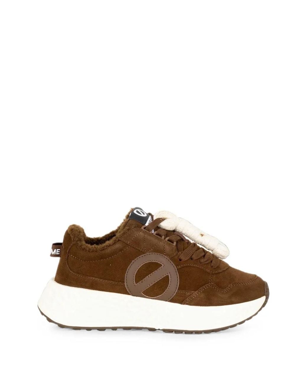 No Name Brown Carter Logo-Patch Suede Sneakers