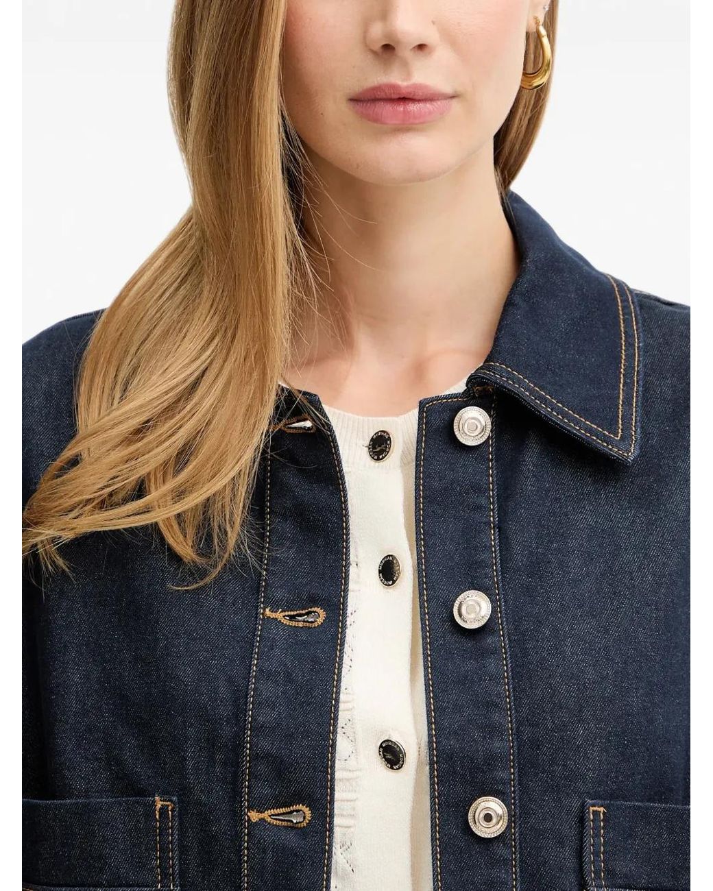 Morgan Blue Patch-Pocket Jacket
