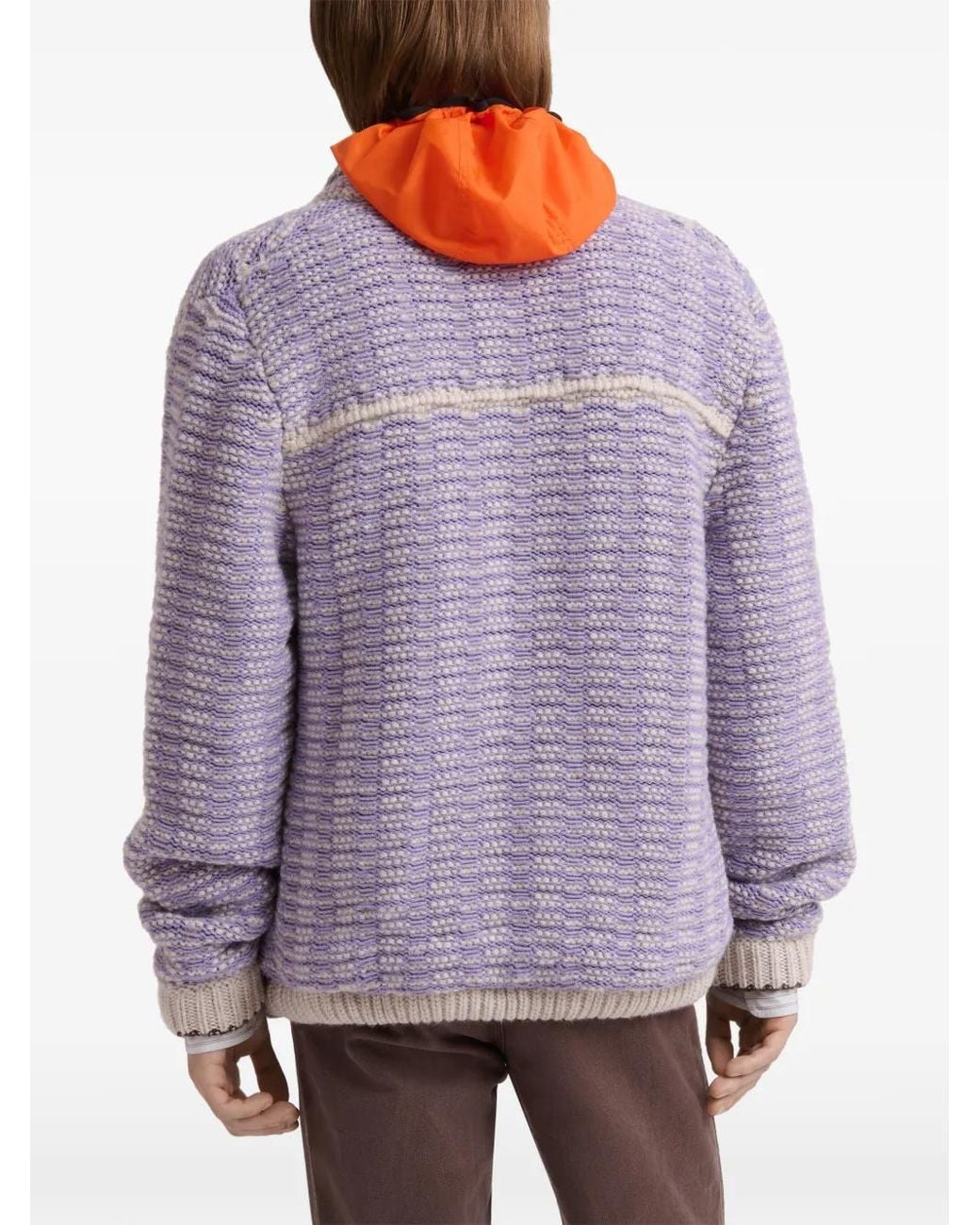 Marni Purple Cotton-Wool Knit Jacket for men