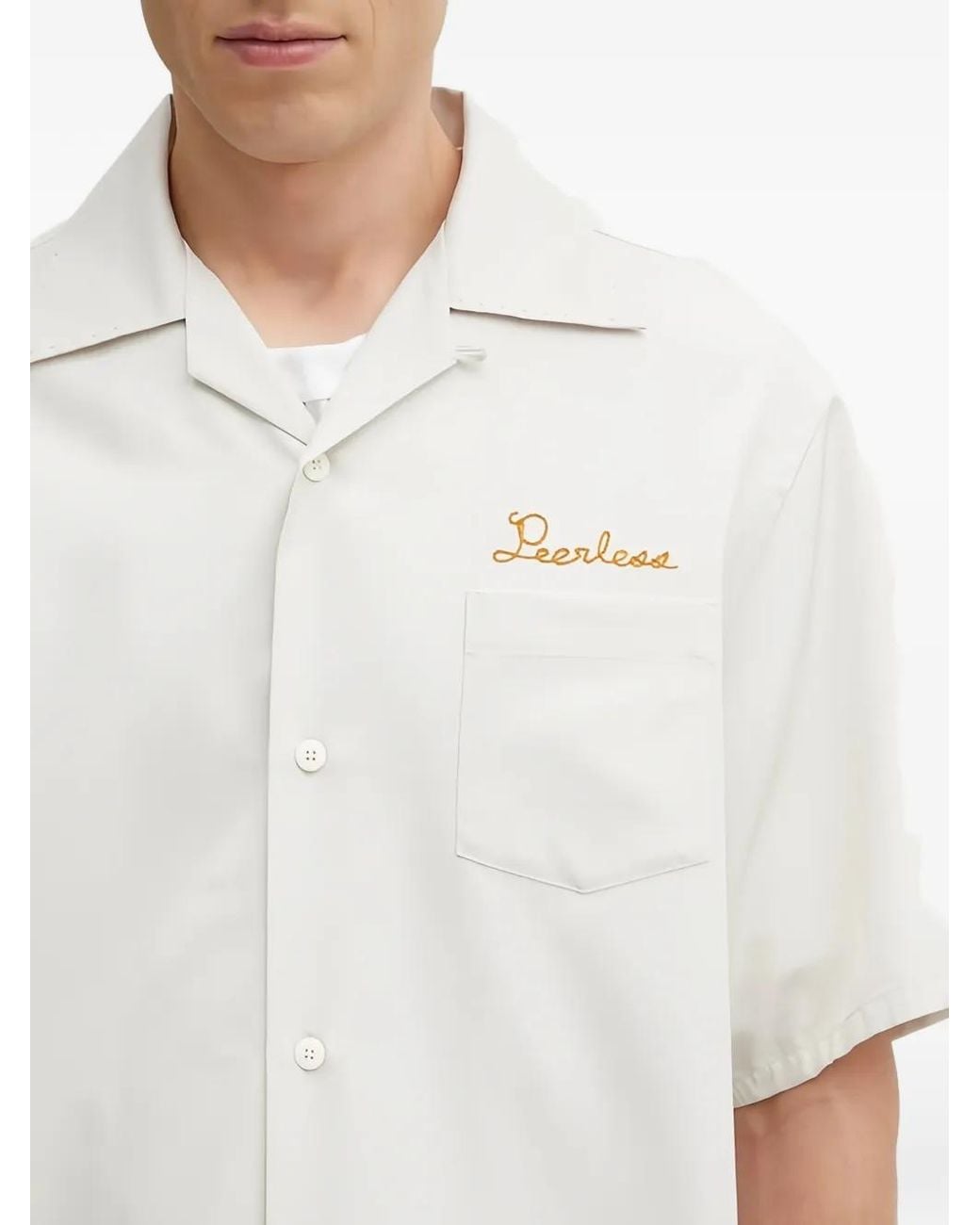 Visvim White Keesey Sp Pocket Embroidered Shirt for men