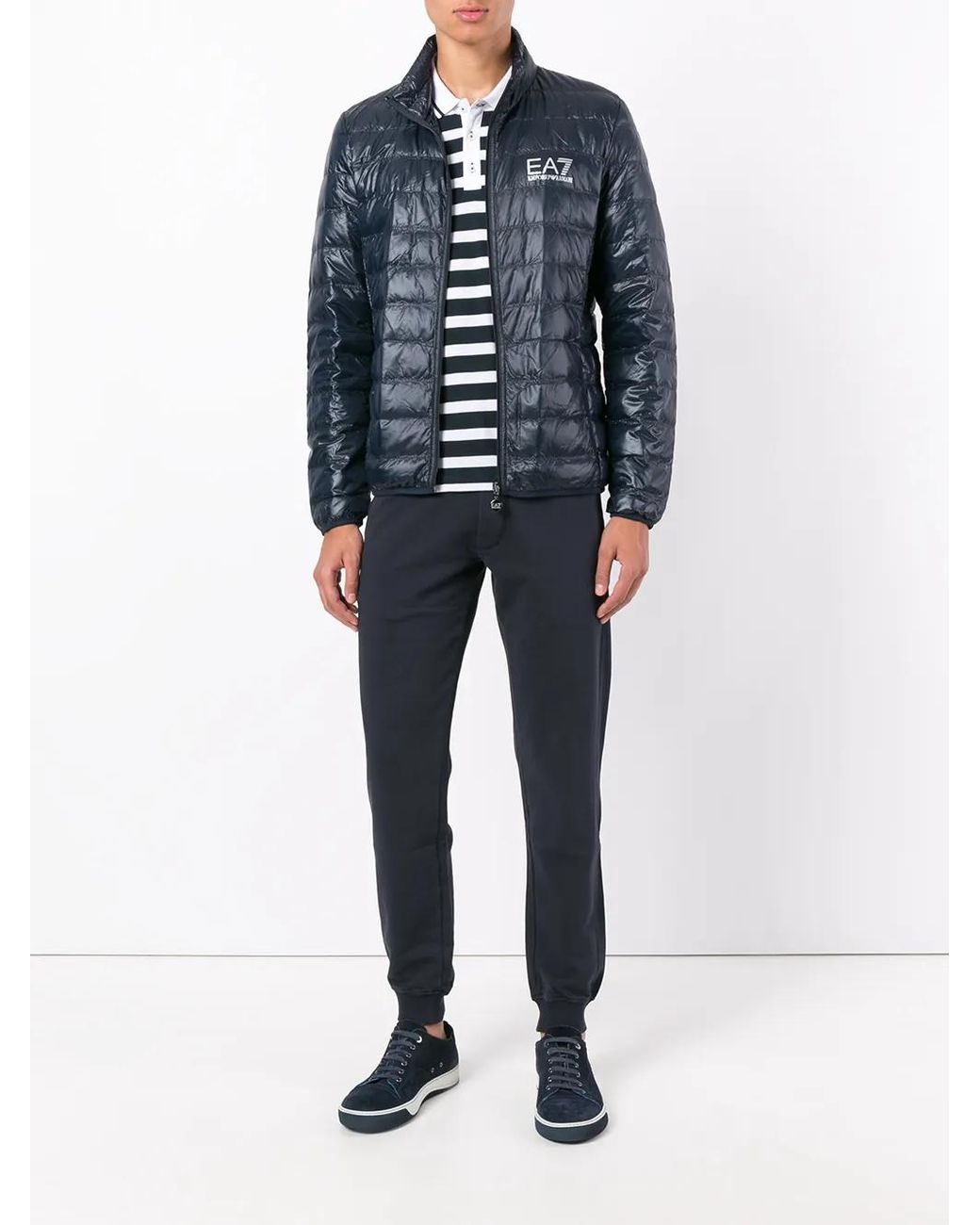 EA7 Blue Short Down Jacket for men