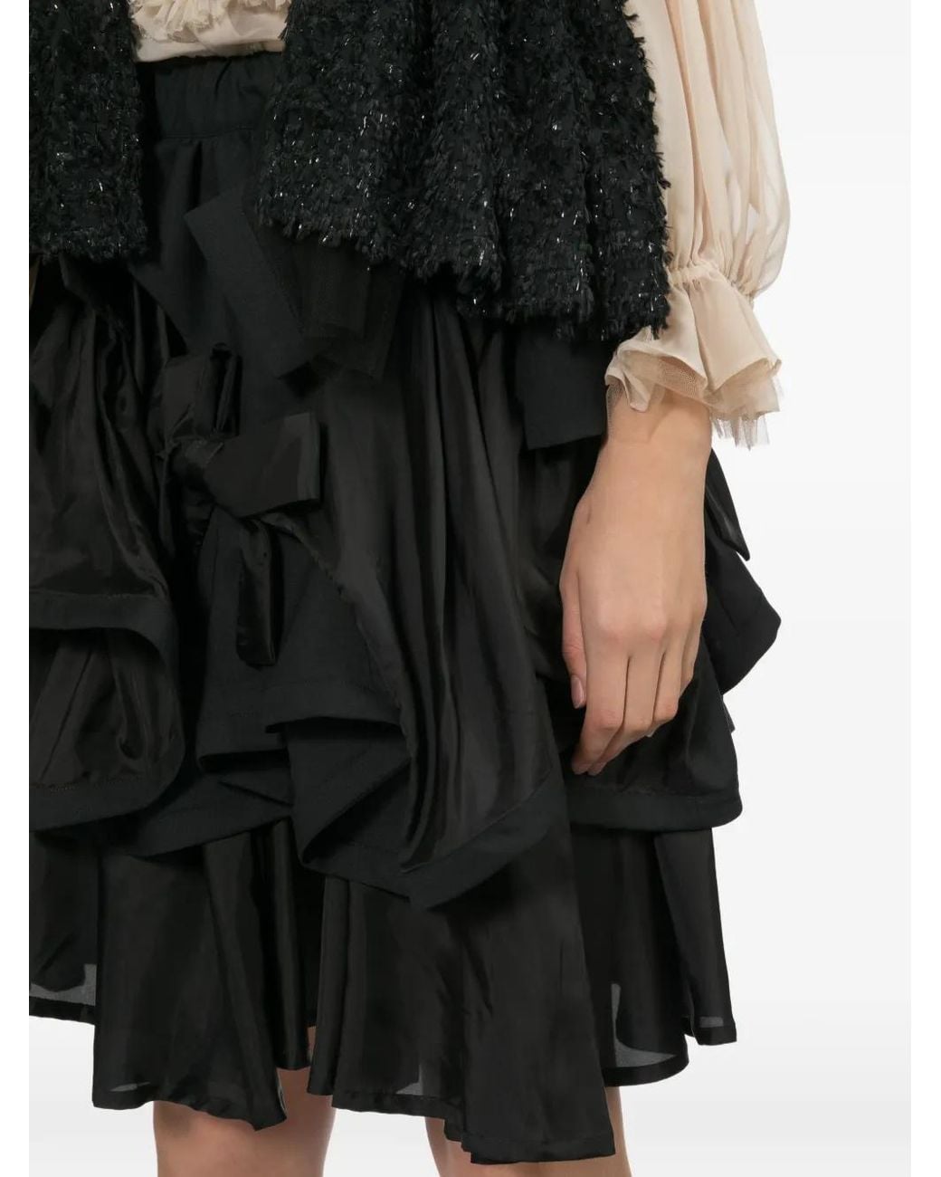 Noir Kei Ninomiya Black Ruffled Mini Skirt