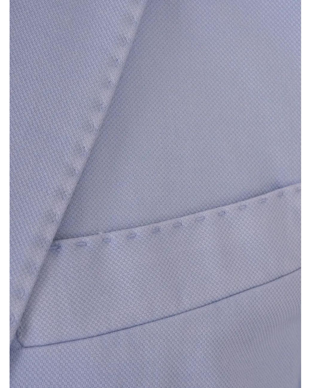 RUSSO CAPRI Blue Button Oxford Blazer for men