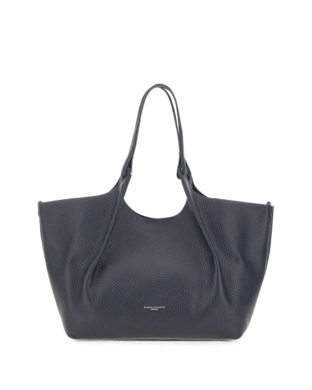 Gianni Chiarini Blue Dua Hammered Leather Shoulder Bag