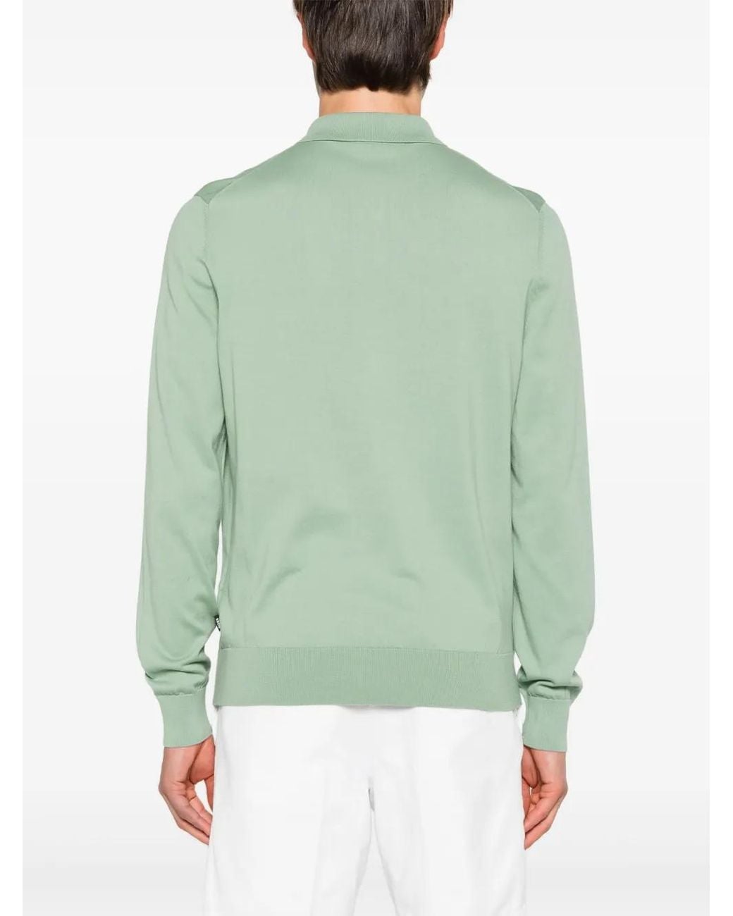 Boss Green Long-Sleeve Cotton Polo Shirt for men