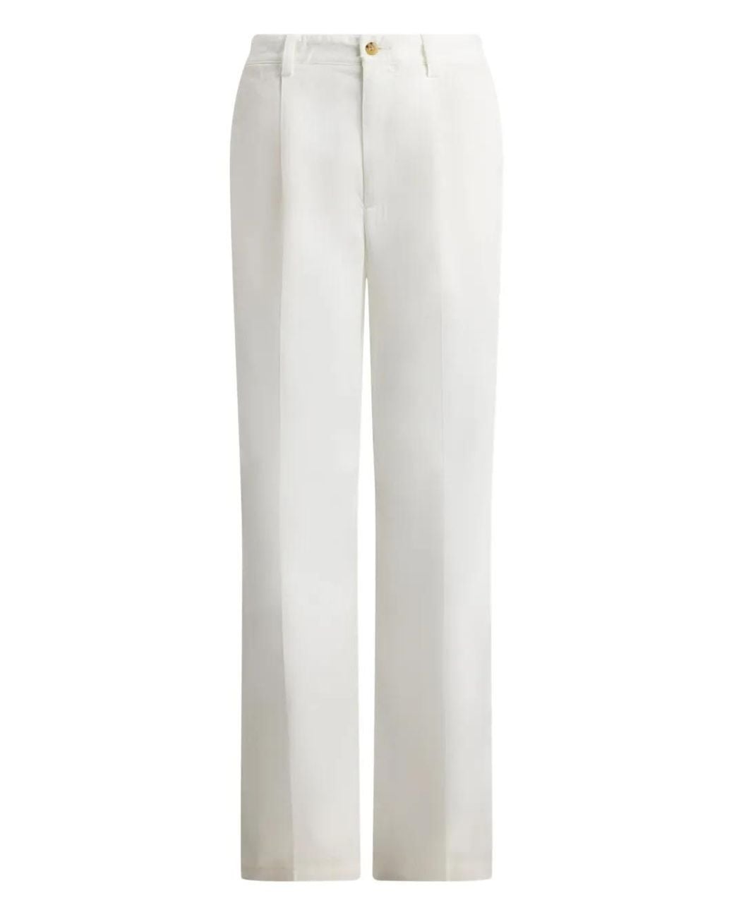 Polo Ralph Lauren White Pleated Trousers