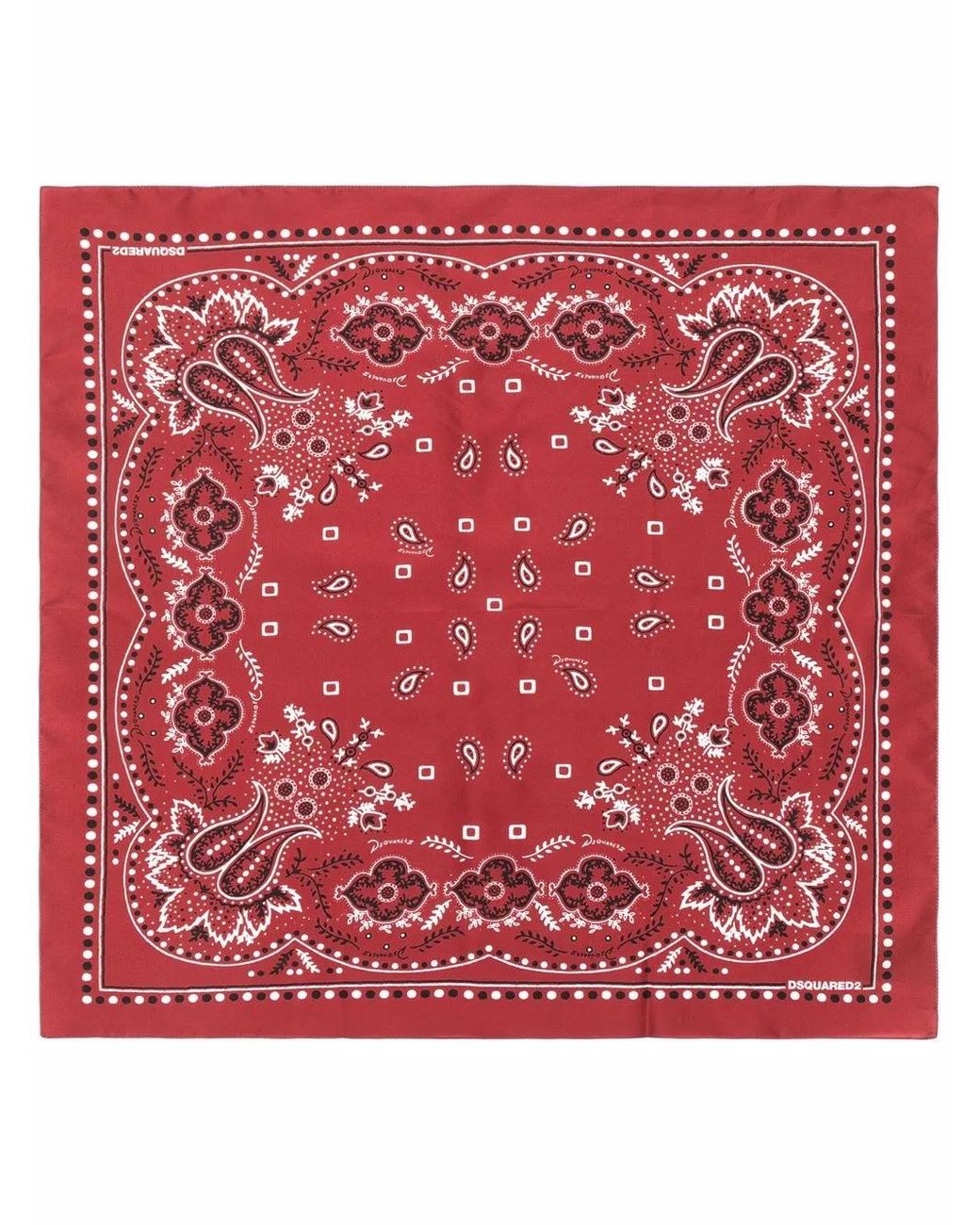 DSquared² Red Paisley-Print Bandana Scarf for men