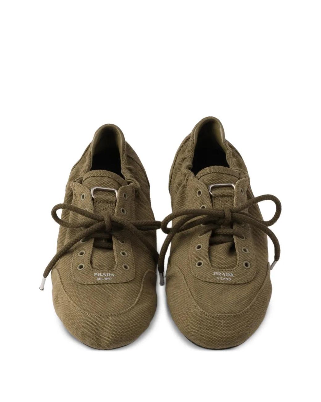 Prada Green Collapse Canvas Sneakers