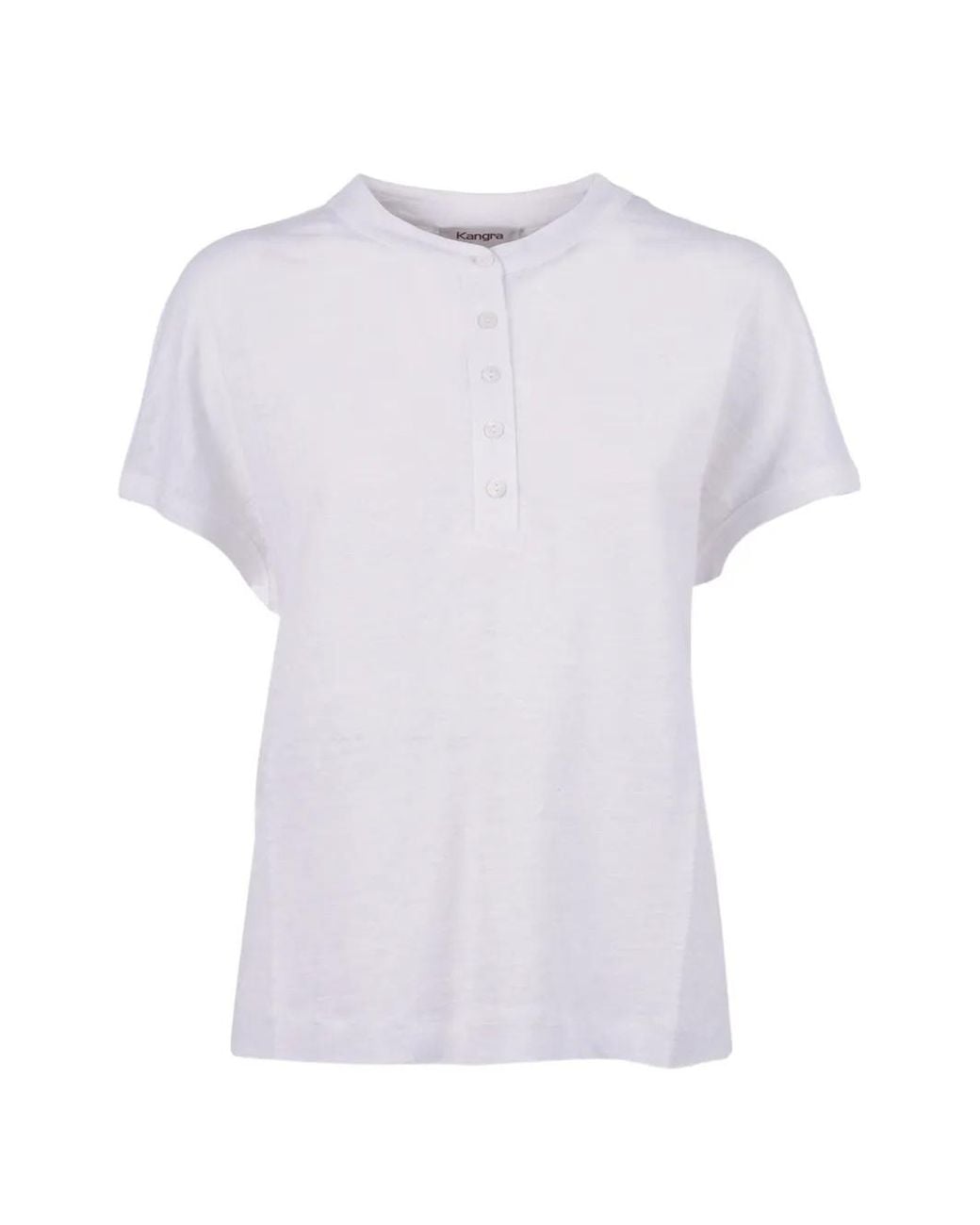 Kangra White Button-Fastening T-Shirt