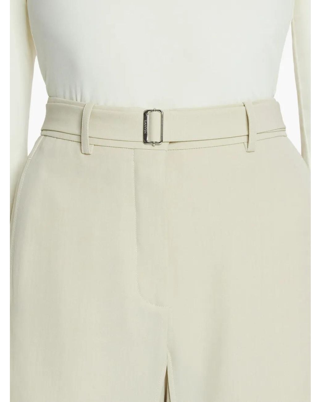 Lanvin White Side Band Trousers