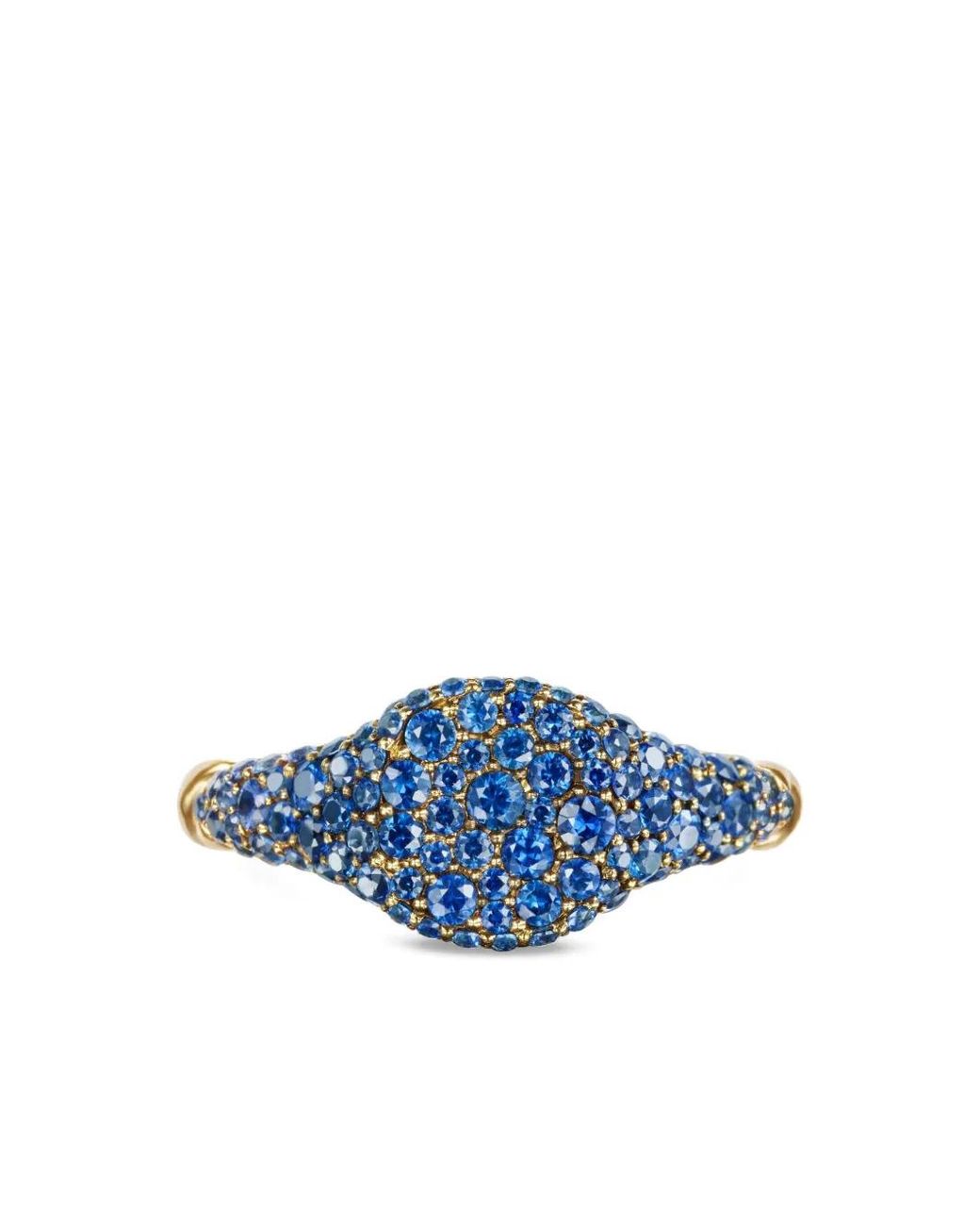 David Yurman Brown 18Kt Petite Pavé Sapphire Pinky Ring (7Mm)