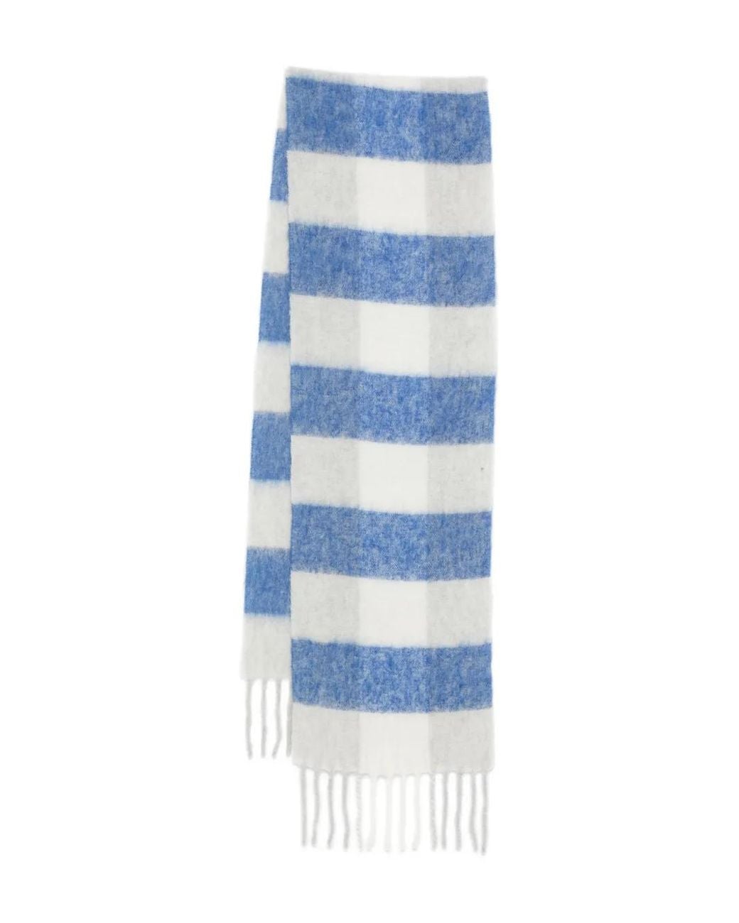 WRSTBHVR Blue Rania Fringe-Edge Scarf for men