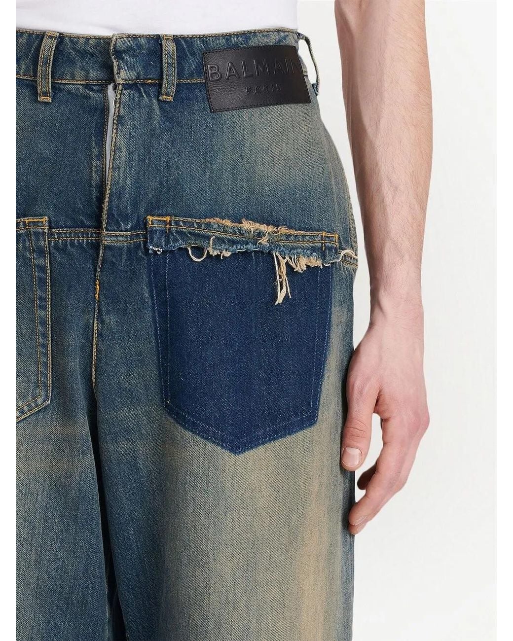 Balmain Blue High-Rise Flared Jeans for men
