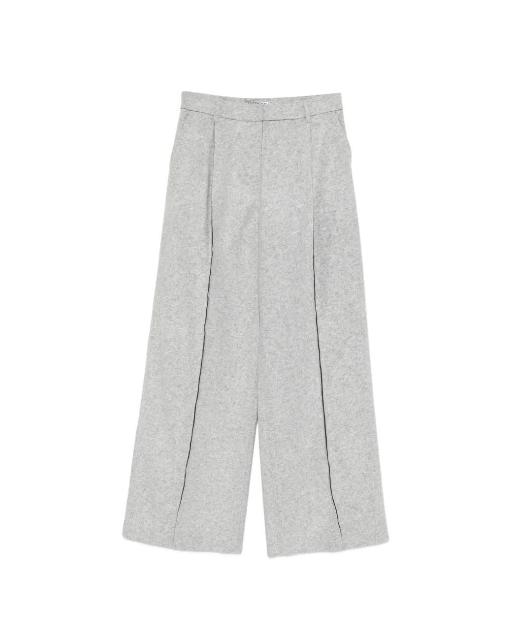 Iceberg White Woven Palazzo Pants